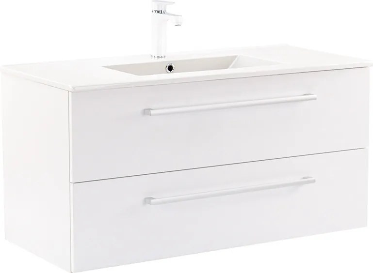 Vario Clam 100 alsó szekrény mosdóval fehér-fehér