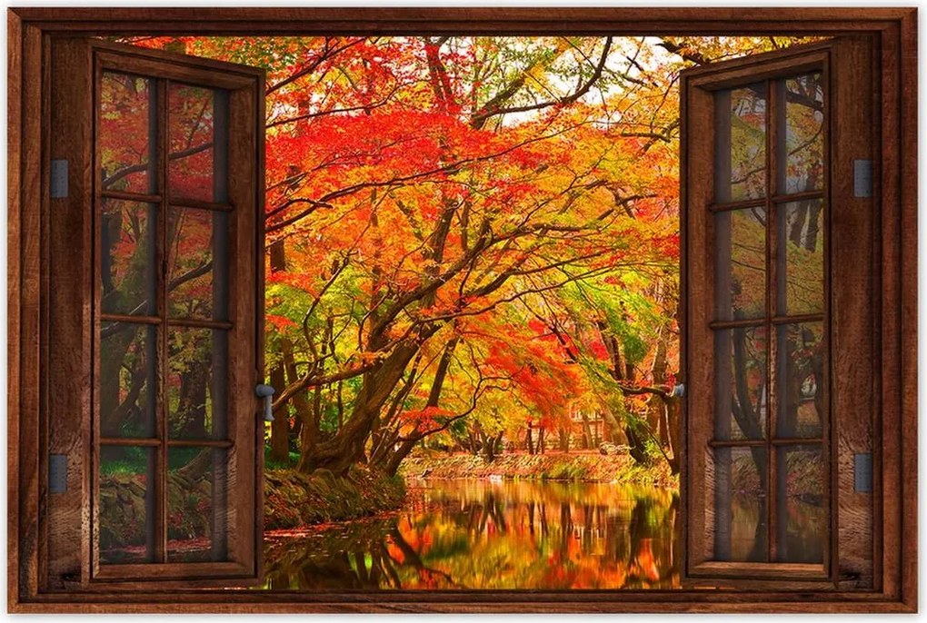 Poszterek 120x80 Őszi tájkép folyóval