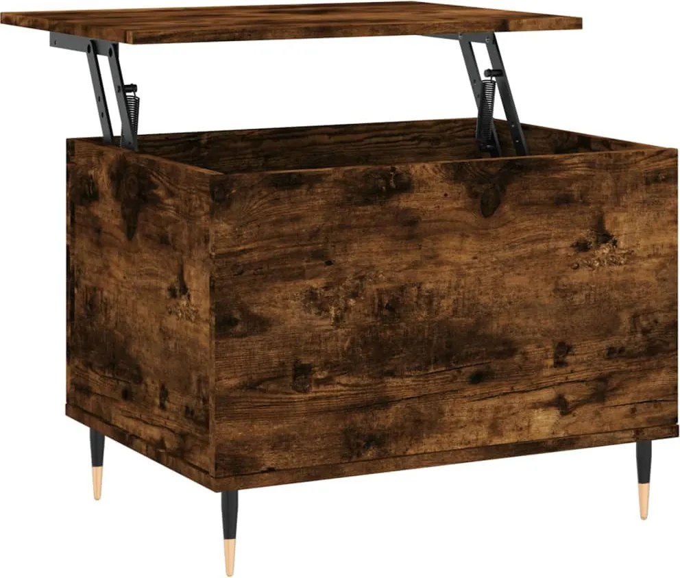vidaXL füstös tölgy színű szerelt fa dohányzóasztal 60x44,5x45 cm