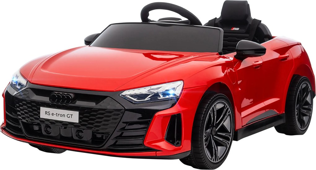 HOMCOM Gyerek Elektromos Autó 12V, Távirányítóval, 2 Motorral, 4 Rugós Kerekekkel, Kéry, Fényszórók, Zene, Lassan Indul, Tanulókerék, 3-5 Éveseknek, P