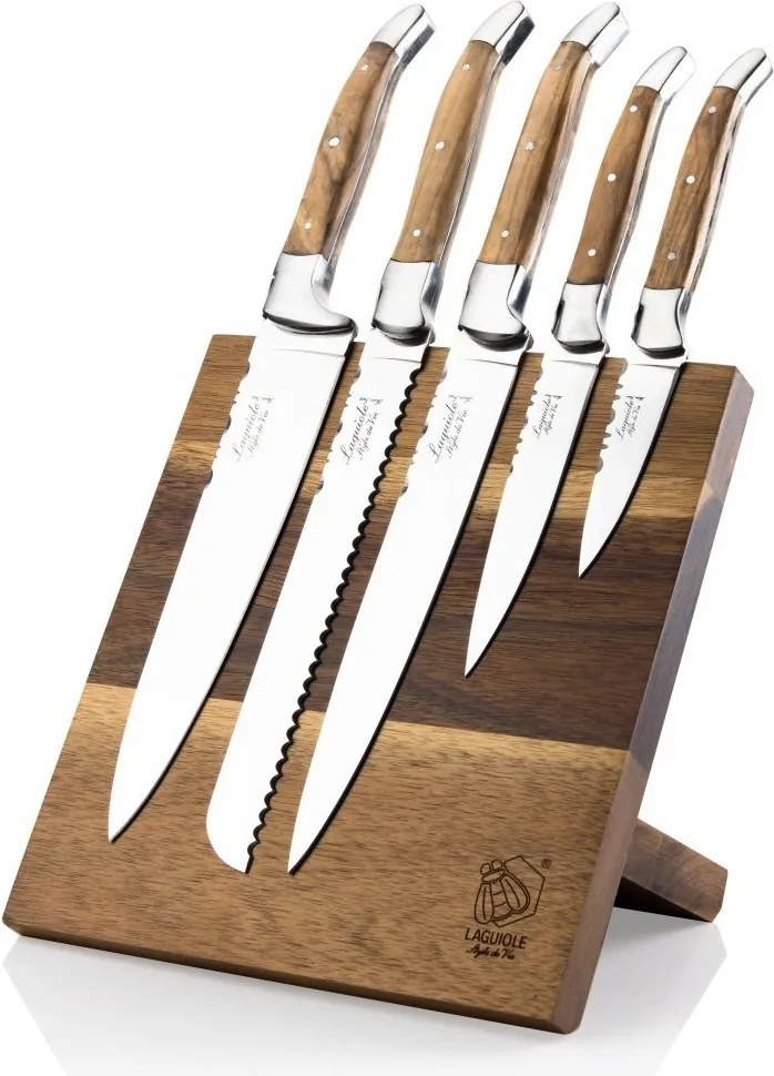 Konyhai kések Style de Vie olajfa blokk