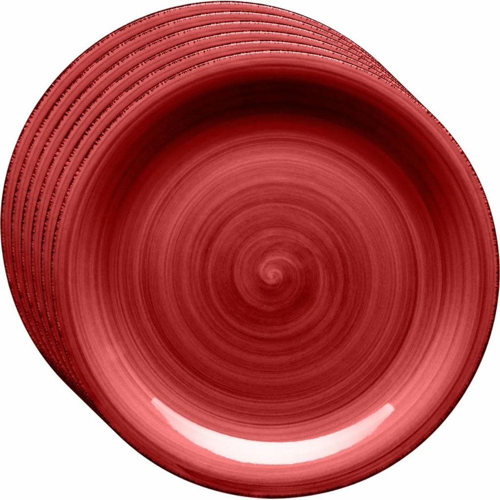 Mäser 6 db Bel Tempo desszert tányér szett 19,5cm, piros