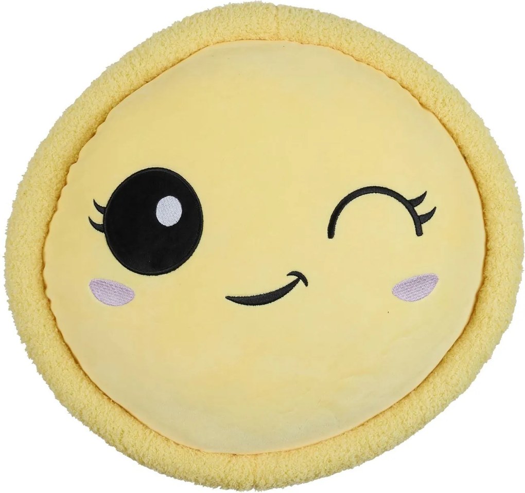 Tészta Alakú plüss párna, sárga, poliészter