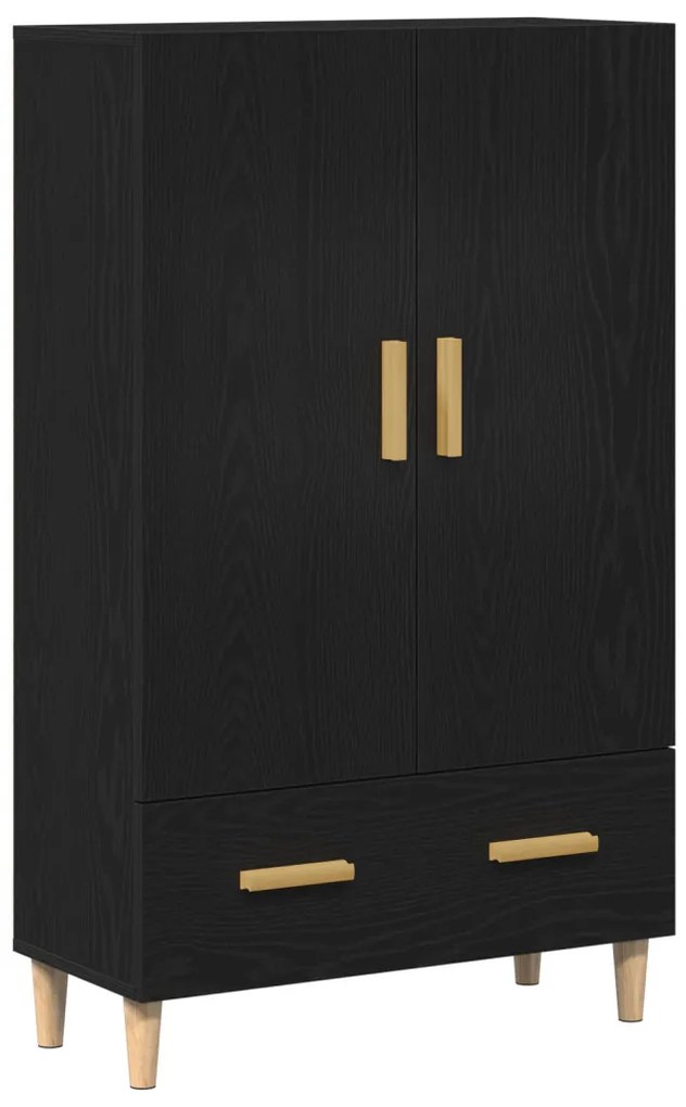 Fekete tölgy magas tároló szekrény, 70x31x115 cm, Mérnöki faforgácsból készült