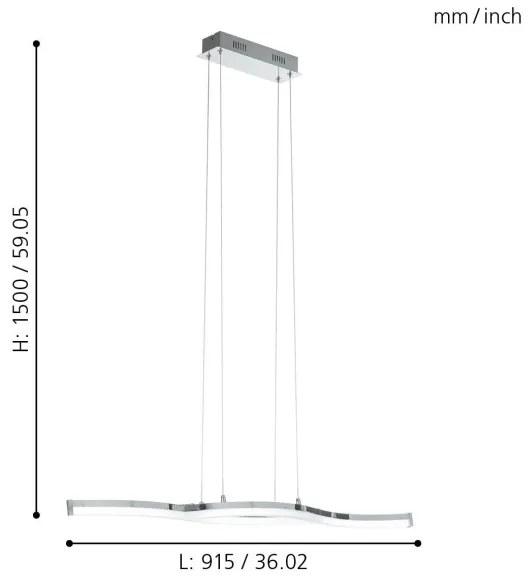 Eglo 96101 - LASANA 2 LED csillár 2xLED/10,5W/230V