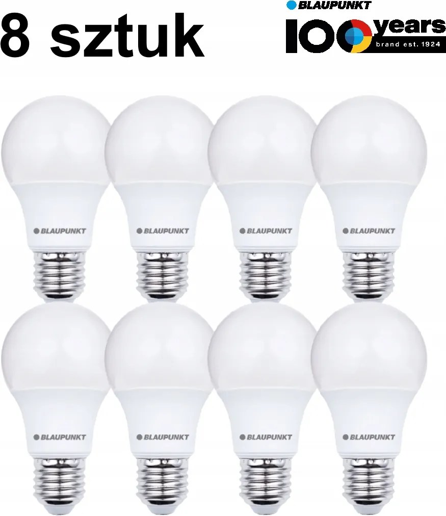 Led izzó Blaupunkt természetes fehér E27 A60 9W 900lm 4000K 8 db