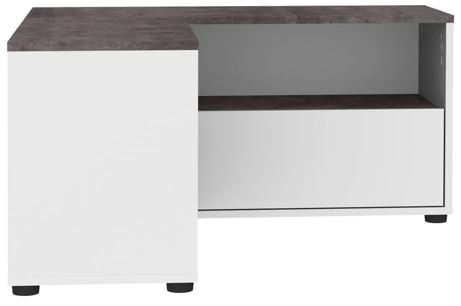 Fehér-szürke TV-állvány beton dekorral 90x45 cm Angle – TemaHome