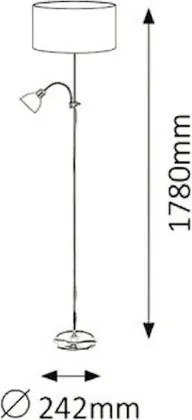 Brilagi - Állólámpa CERIA 1xE27/100W/230V + 1xE14/25W fekete/fehér
