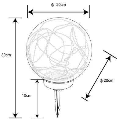 Globo 33806 - Napelemes lámpa 30xLED/0,06W/1,2V átm. 20 cm IP44