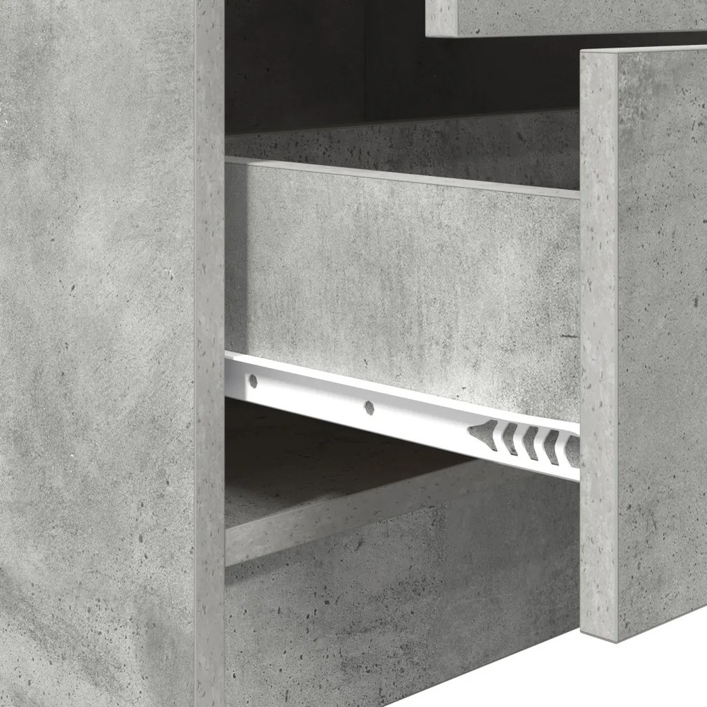 Íróasztal Tárolóval Beton Szürke Forgácslap