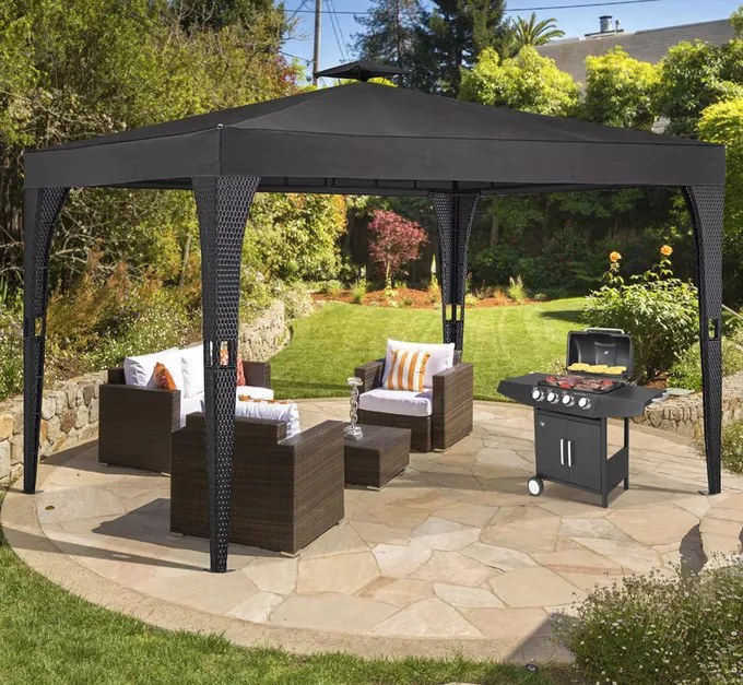 Casaria® Rattan pavilon 3x4 m - antracit