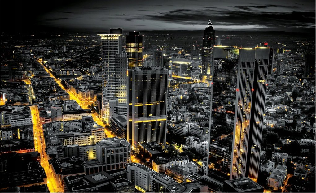 Fotótapéta Éjszakai város panoráma felhőkarcolók vinil 368x254 +ragasztó