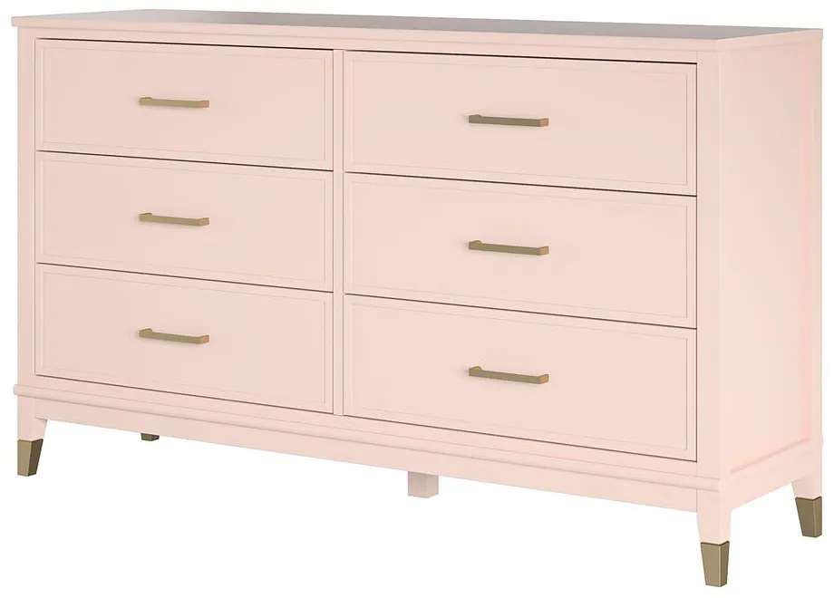 Westerleigh rózsaszín komód, 144 x 85 cm - CosmoLiving by Cosmopolitan