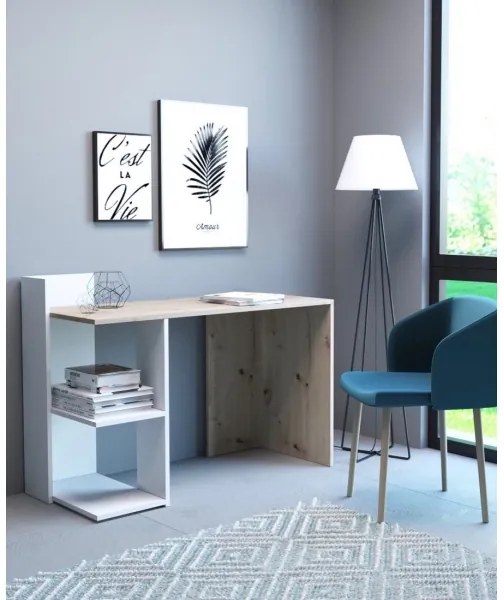 Íróasztal MARLO artisan tölgy/fehér