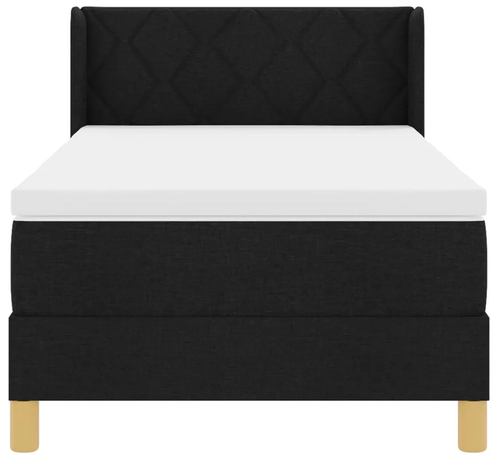 Boxspring Ágy Matraccal, fekete színben, 90 x 190 cm, szövet