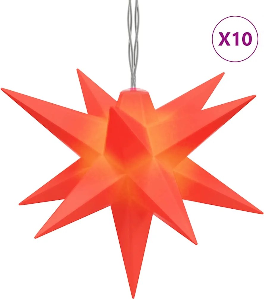 vidaXL 10 db piros karácsonyi lámpa LED-del 10 cm