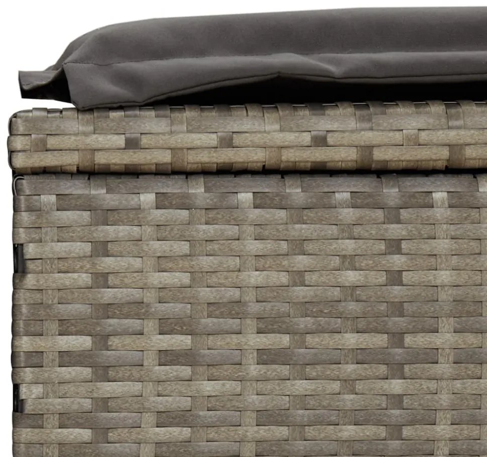 2 db szürke polyrattan napágy asztallal