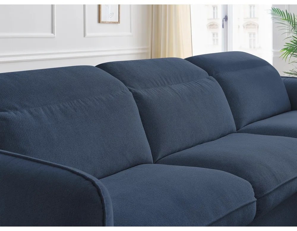 Sötétkék kinyitható sarokkanapé (variálható) Achille – Bobochic Paris