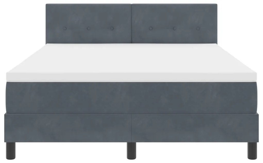 Boxspring Ágy Matrac & LED Sötétszürke 160x200 cm Bársonyos
