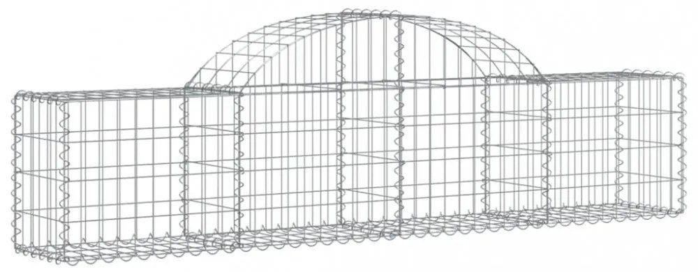 vidaXL 2 db íves horganyzott vas gabion kosár 200x30x40/60 cm