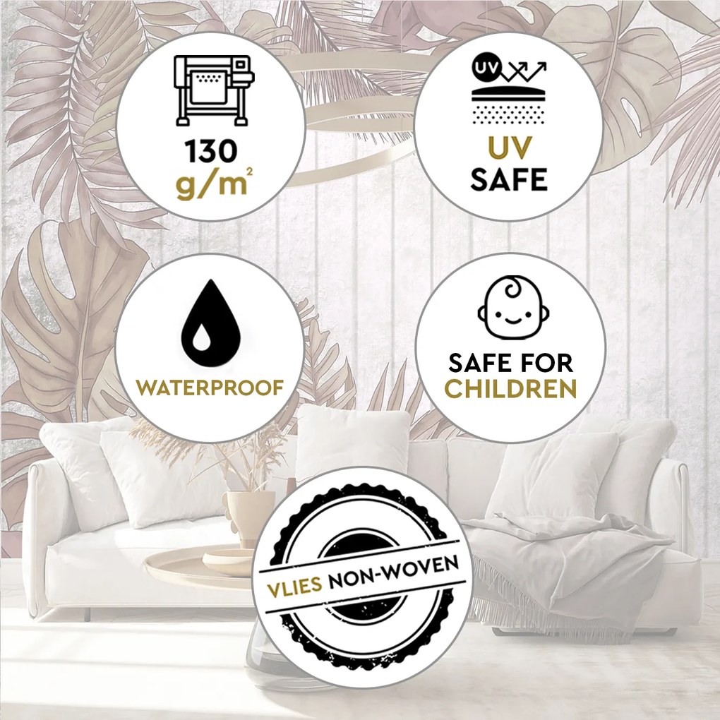 Gario Fotótapéta Levelek retro fa táblákkal a háttérben Anyag: Vlies, Méret: 400 x 280 cm