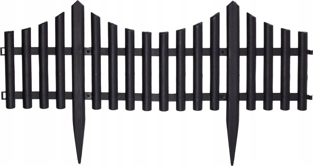 Kerti palló műanyag kerítésszegély fekete 32x60cm 1db
