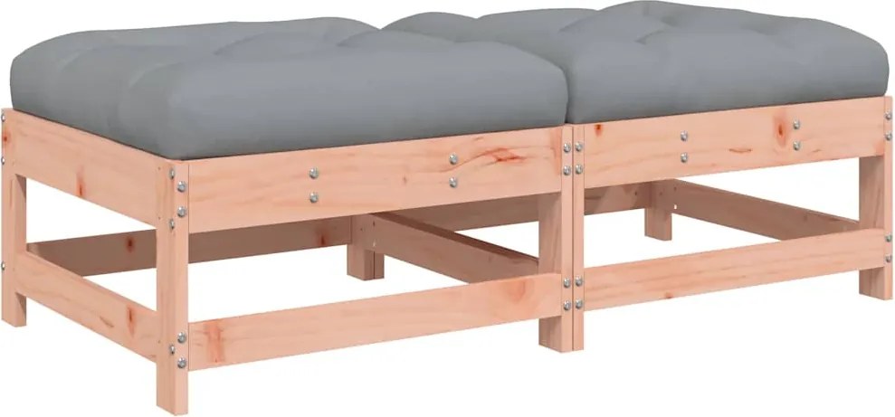 vidaXL 2 db tömör fenyőfa kerti lábzsámoly párnával