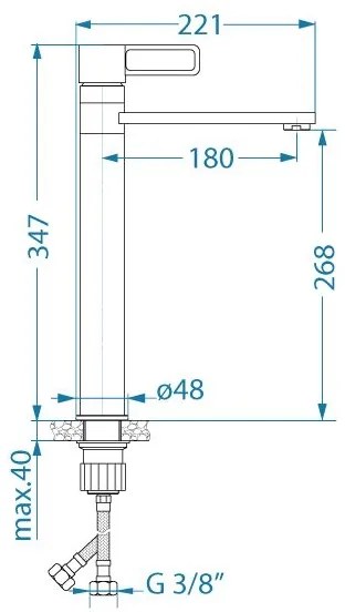 ALVEUS 1150752 - MAYA mosogató csaptelep, 34,7 cm, fényes króm