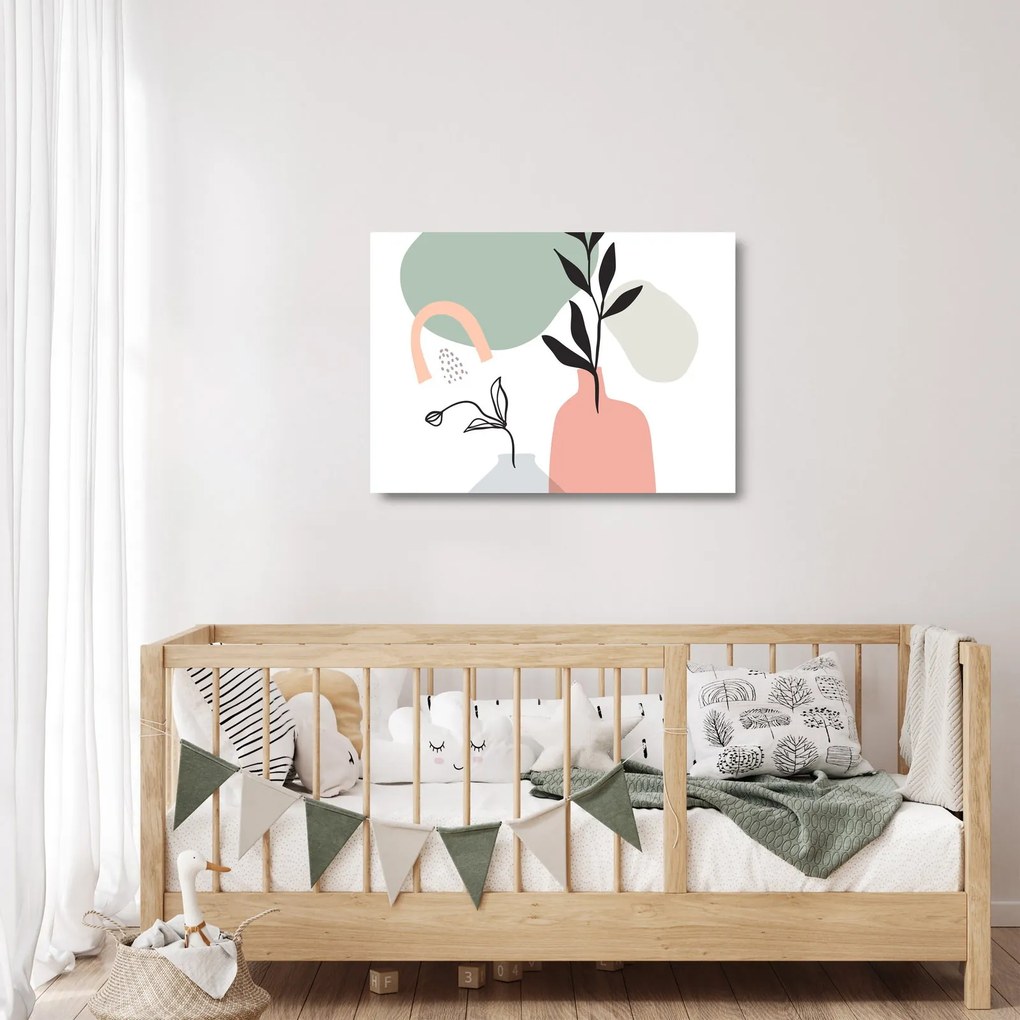 Üveg kép - Virágok vázában N⁰3 (70x50 cm)