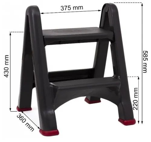 Fekete fellépő, magasság 63 cm - Curver