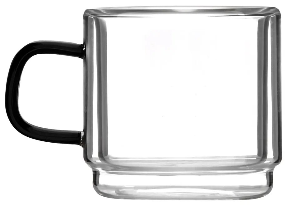 Üveg eszpresszó bögre szett 2 db-os 80 ml Carbon – Vialli Design