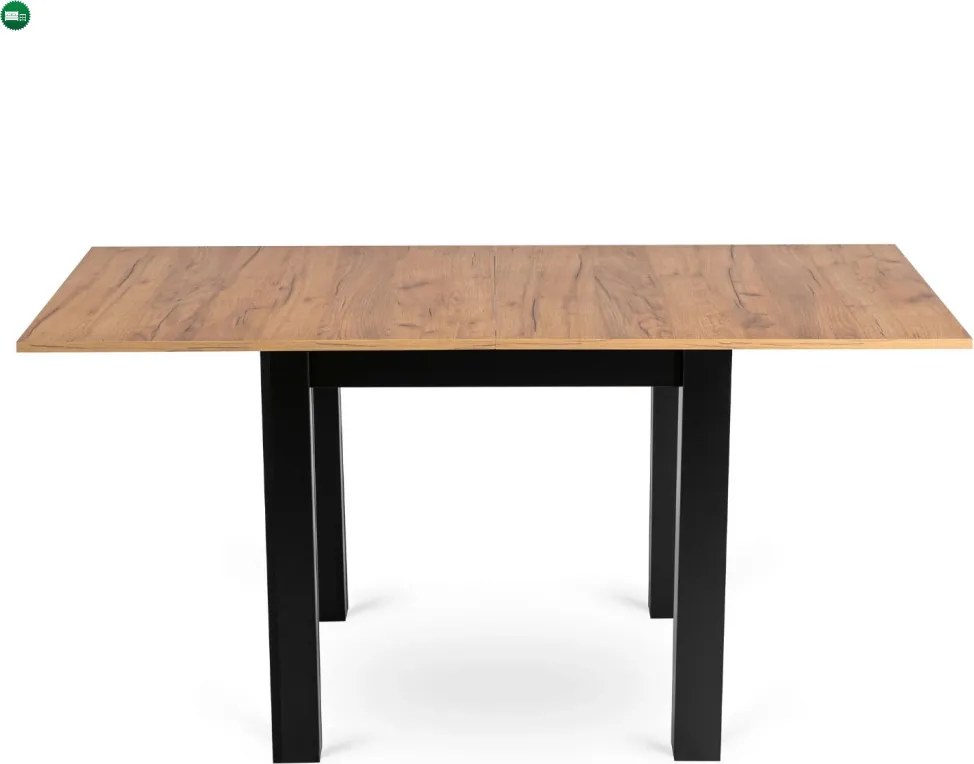 szett étkezőasztal MAX 80-160 cm craft tölgy/fekete és 6 szék PERU fekete