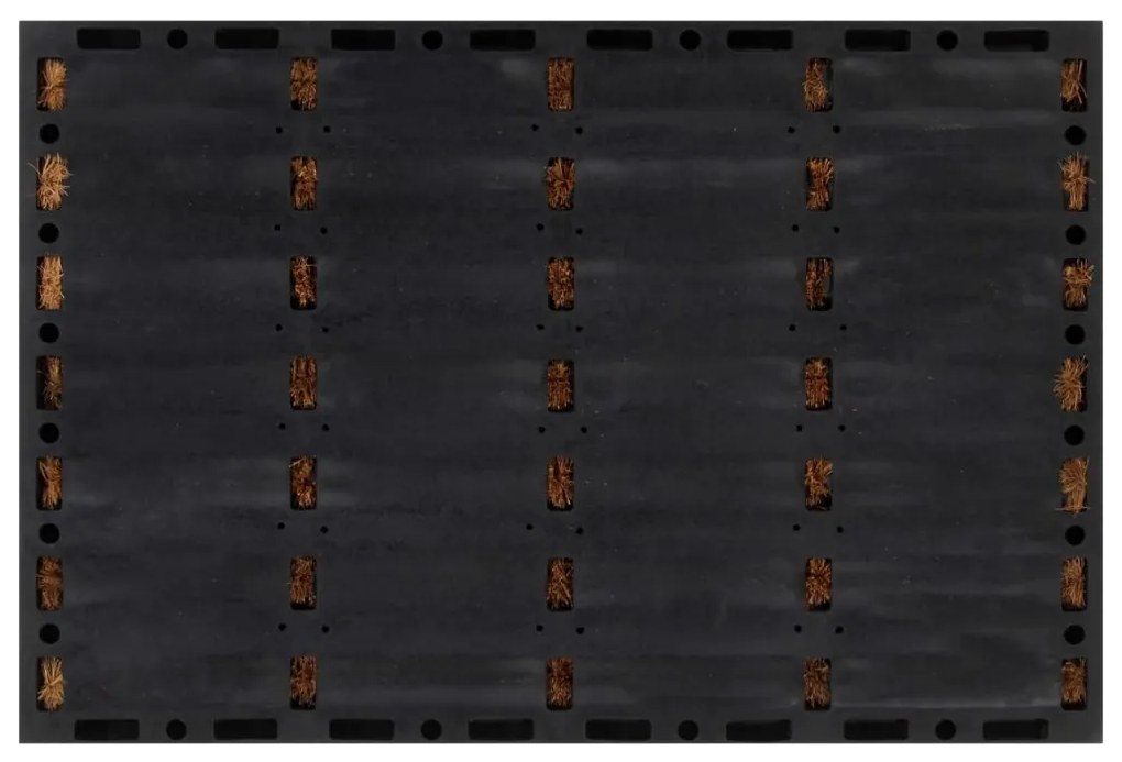 négyszögletes gumi és kókuszrost lábtörlő 40 x 60 cm