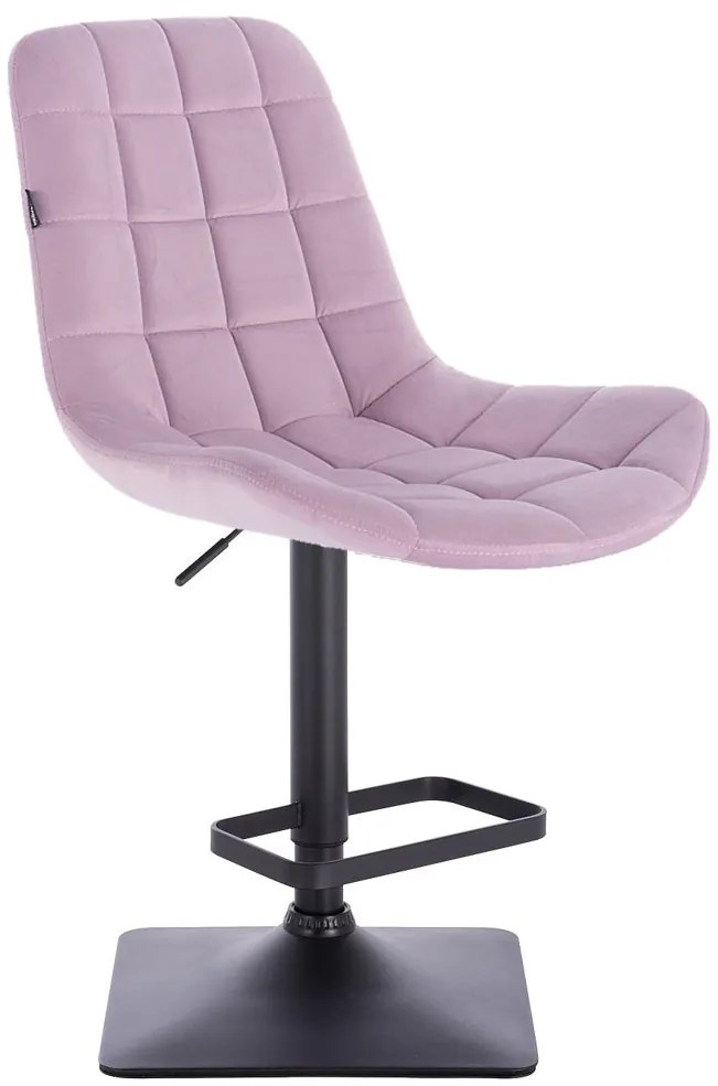 HR590KW Halványlila modern velúr szék fekete lábbal