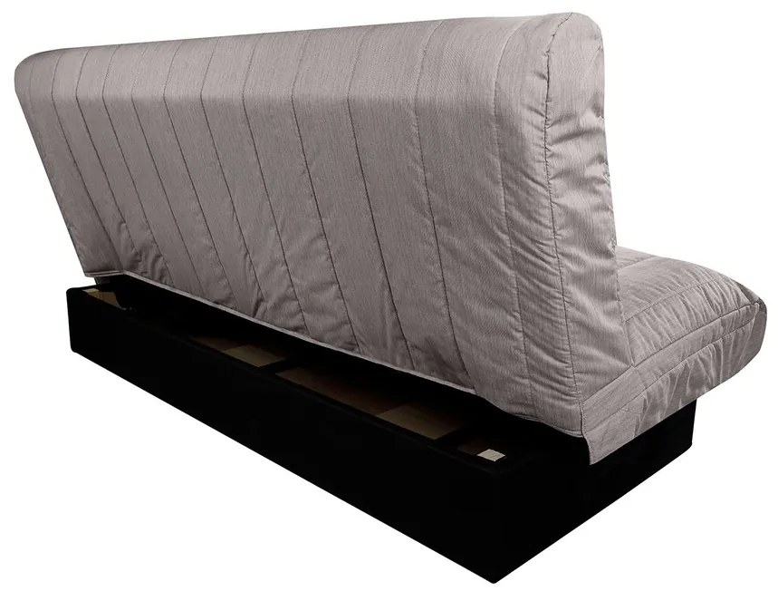 Click-Clack Felicity Kihúzható kanapé, 195x75x90 cm, tárolóládával, textil huzat, világosszürke