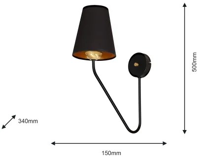 Fali lámpa VICTORIA 1xE27/60W/230V fekete