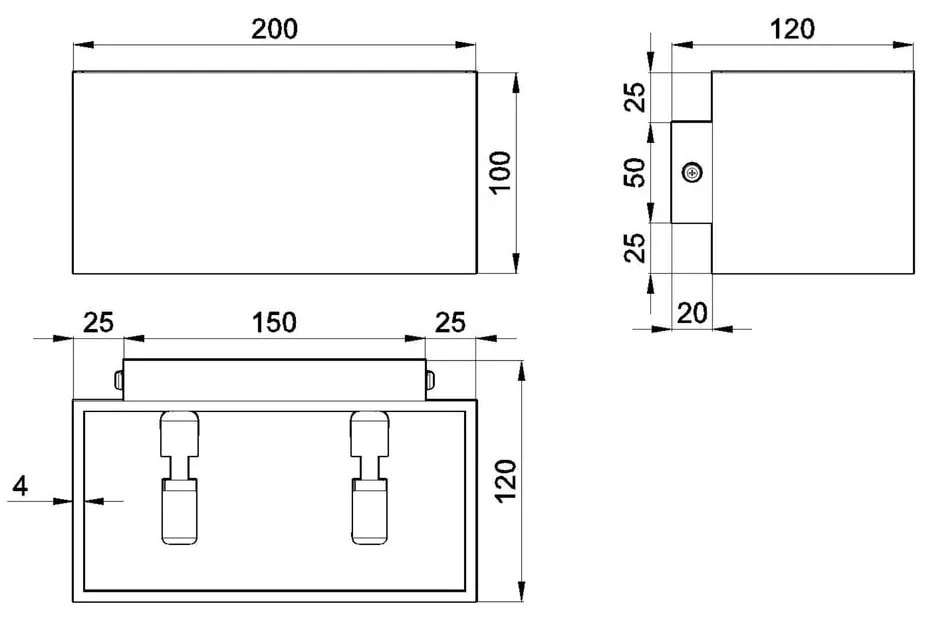 Geo Maxi fekete falilámpa - Sollux