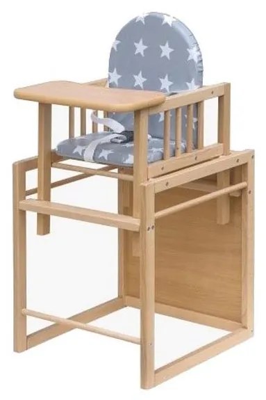 COSING - Viktória 2 az 1-ben gyerek étkezőszék, bükk/szürke