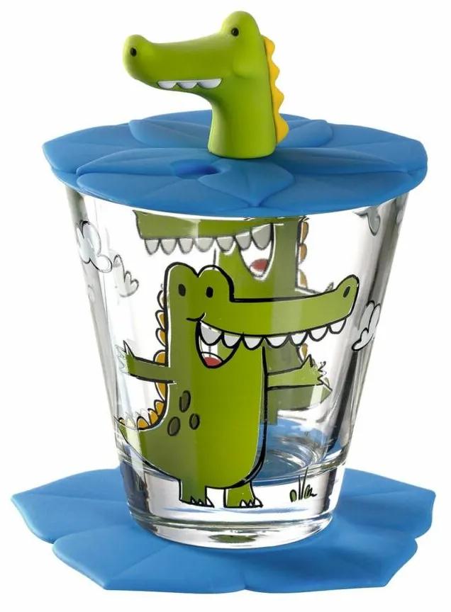 Leonardo Bambini pohár fedővel és alátéttel, Krokodil