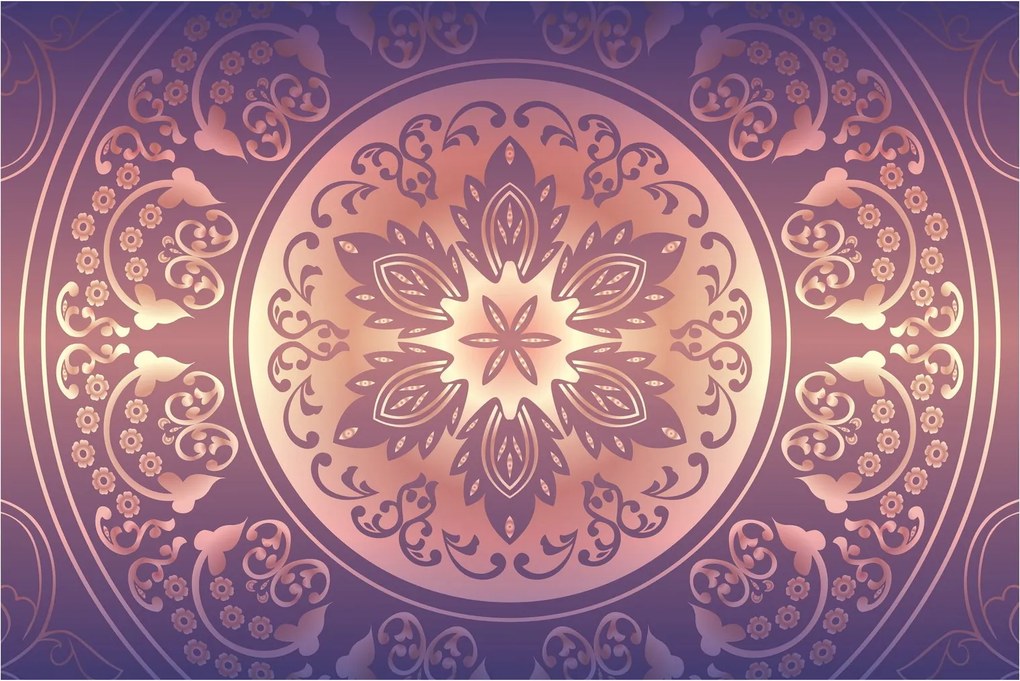 Kép - Mandala lila színátmeneten (90x60 cm)