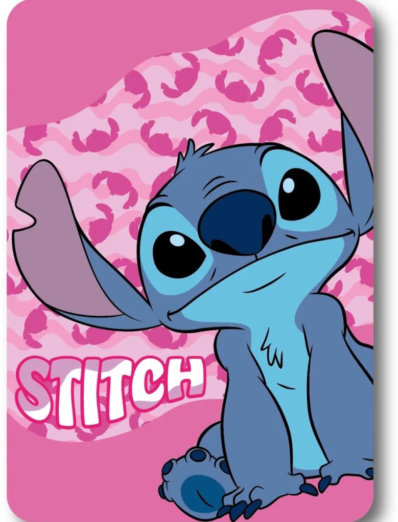 Disney Lilo és Stitch, A csillagkutya Pink Wave polár takaró 100x140cm