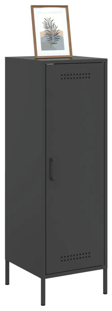 fekete acél magasszekrény 36 x 39 x 113 cm