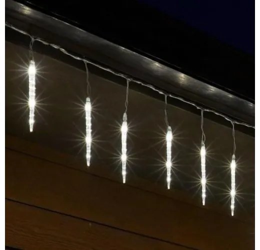 HOME KJL288 jégcsap fényfüzér, 3,5m hosszú, 288db hidegfehér SMD LED, 8db jégcsap/36db LED, hálózati adapter, kül- és beltéri kivitel