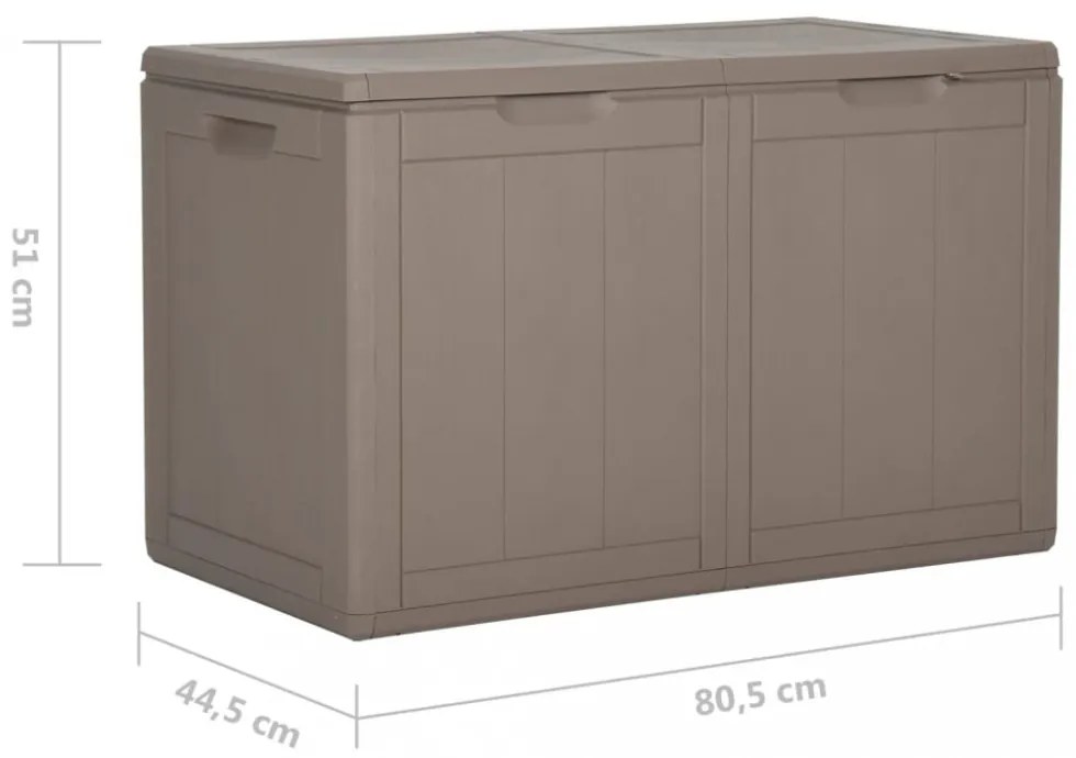 barna PP rattan kerti tárolóláda 180 L