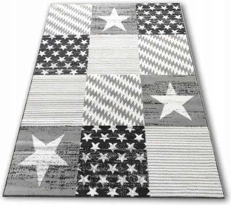 Szőnyeg 120x170 Hálószoba Nappaliba Szürke Modern Csillag Szőtt Divatos