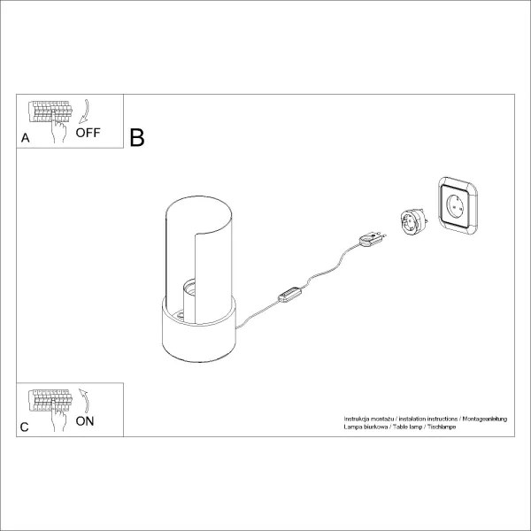 Sollux SL.1675 - Asztali lámpa FLASH 1xE27/15W/230V fehér