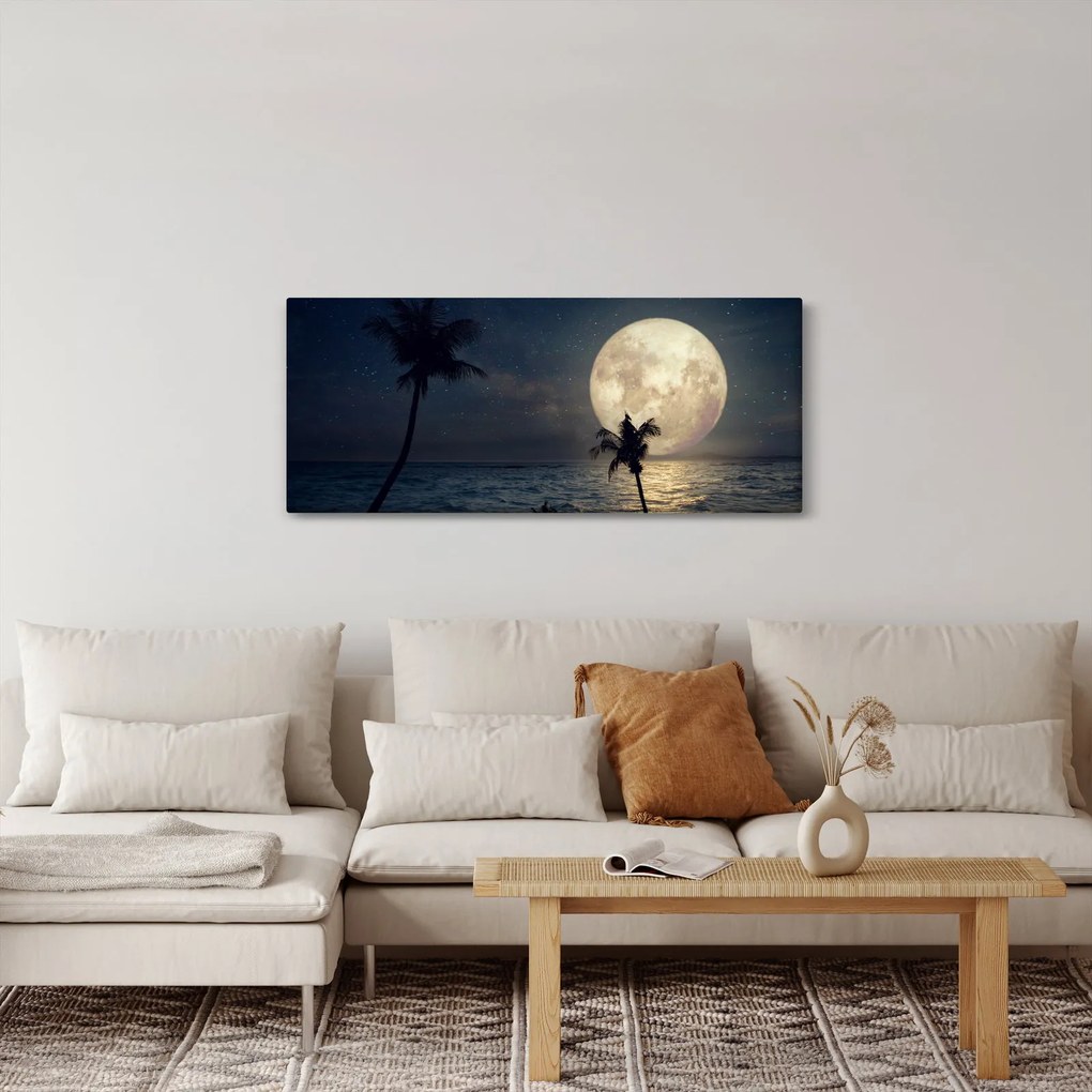 Kép - Strand teliholddal (120x50 cm)