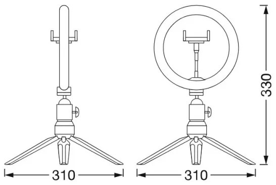 Ledvance -LED Dimmelhető fényerejű lámpa állvánnyal és tartóval vlogozáshoz LED/5,5W/USB