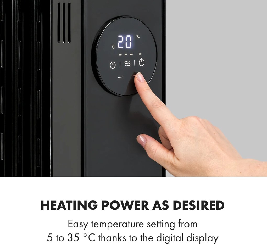 Thermaxx Heatstream, olajradiátor, 2500 W, 5 - 35 °C, 24-órás időzítő, fekete