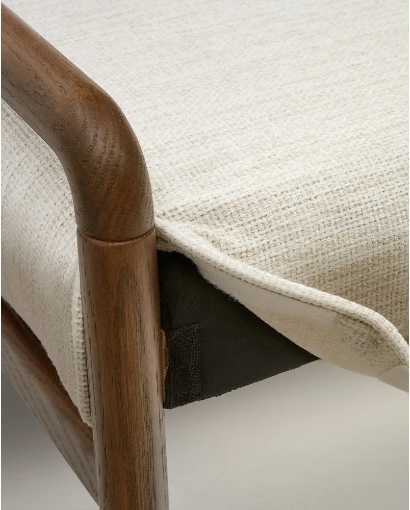 Krémszínű-natúr színű zsenília pad Macaret – Kave Home